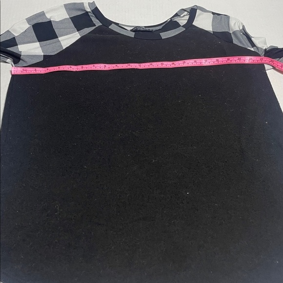Acting Pro Black Buffalo Plaid Sleeve Raglan Long Sleeve Top 3x - Picture 4 of 8